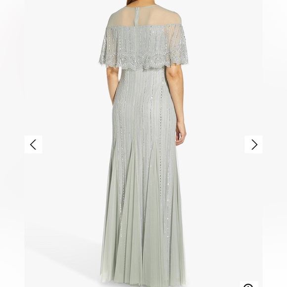 Adrianna Papell silver beaded gown NWT - Picture 2 of 3